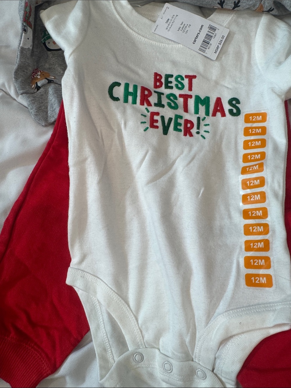 Three-Piece Carter's Reindeer Matching Set - Picture 3 of 4
